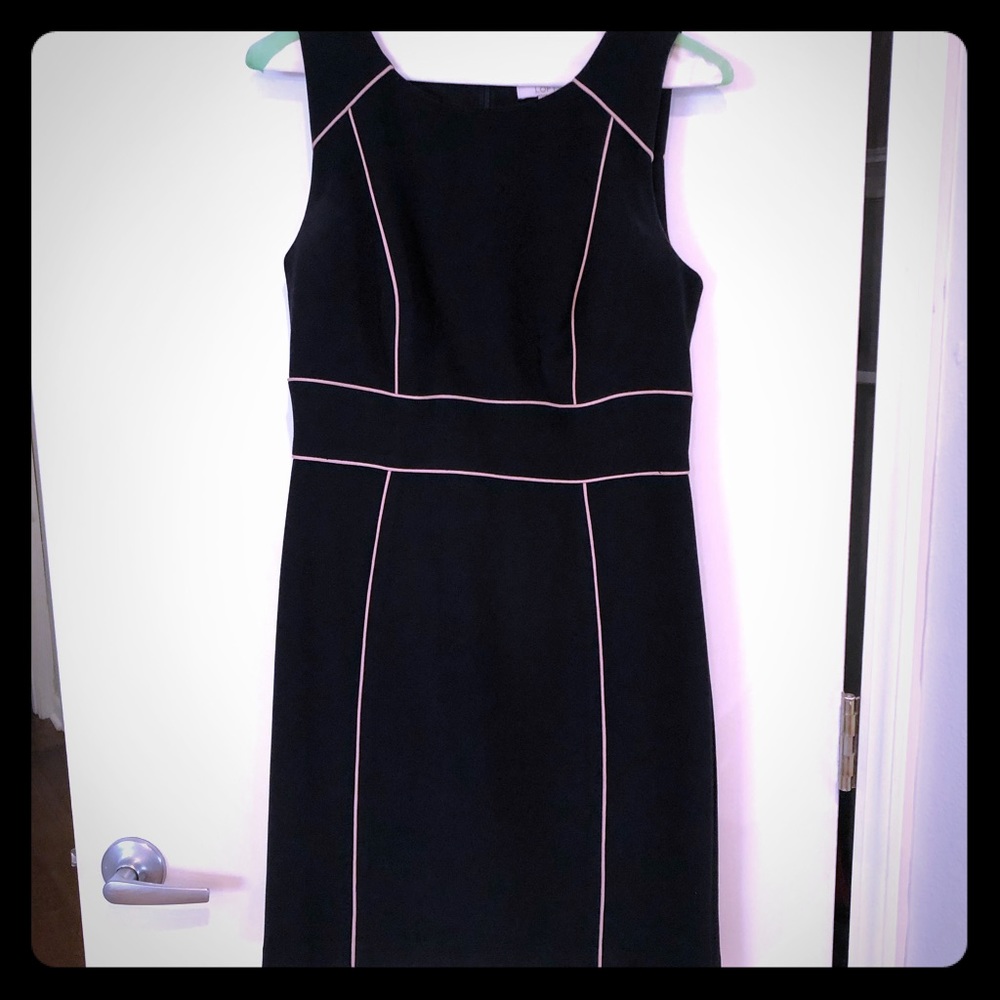 LOFT black with nude piping cocktail dress